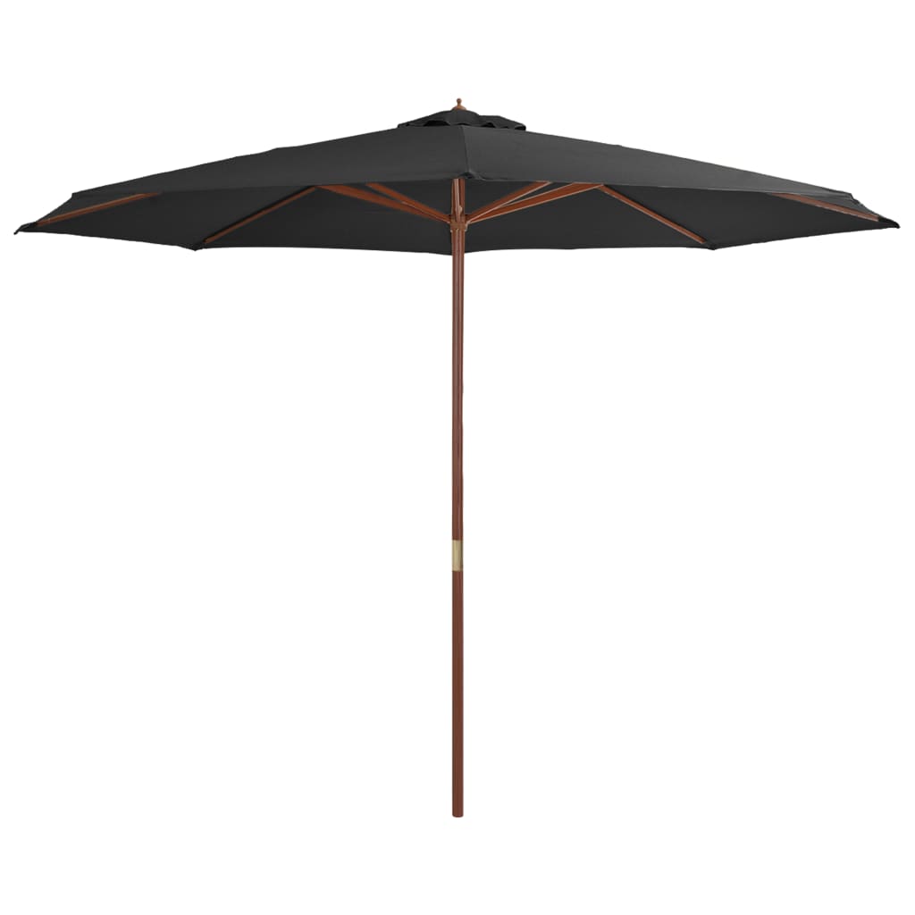 vidaXL Garden Parasol with Wooden Pole 350 cm Anthracite