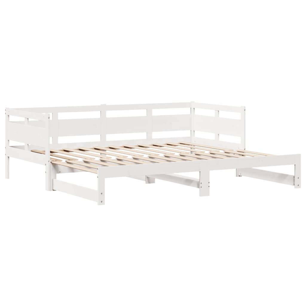 vidaXL Daybed with Trundle and Drawers without Mattress White 80x200 cm