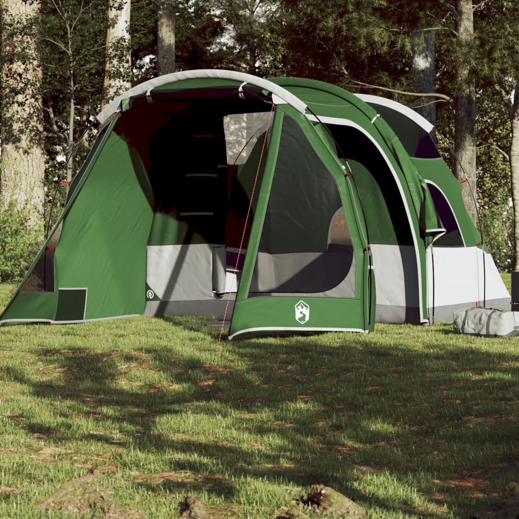 vidaXL Camping Tent Tunnel 4-Person Green Waterproof