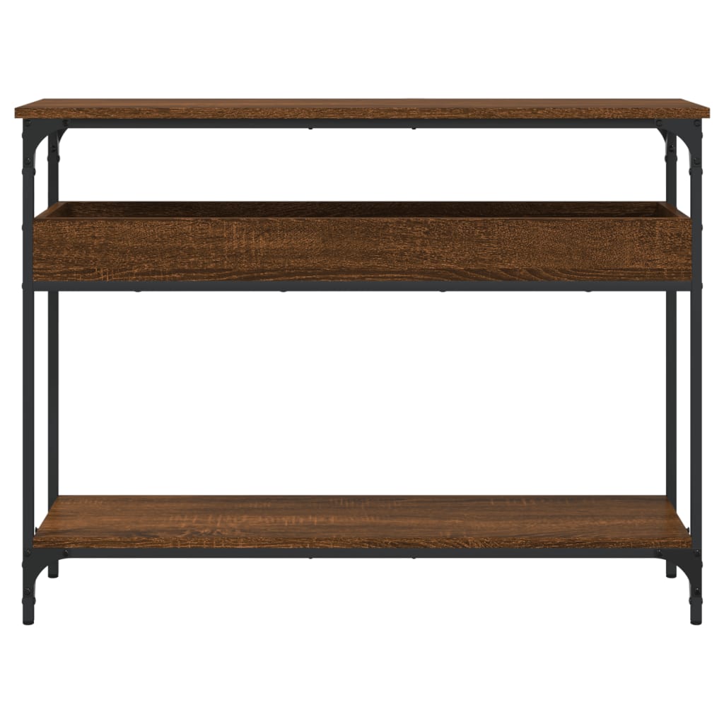 vidaXL Console Table with Shelf Brown Oak 100x29x75cm Engineered Wood