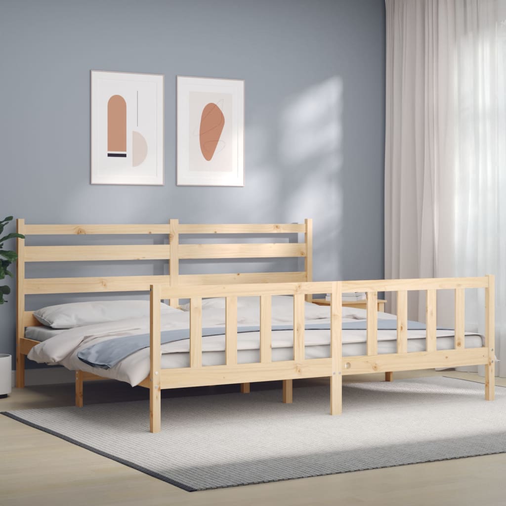 vidaXL Bed Frame without Mattress Solid Wood Pine