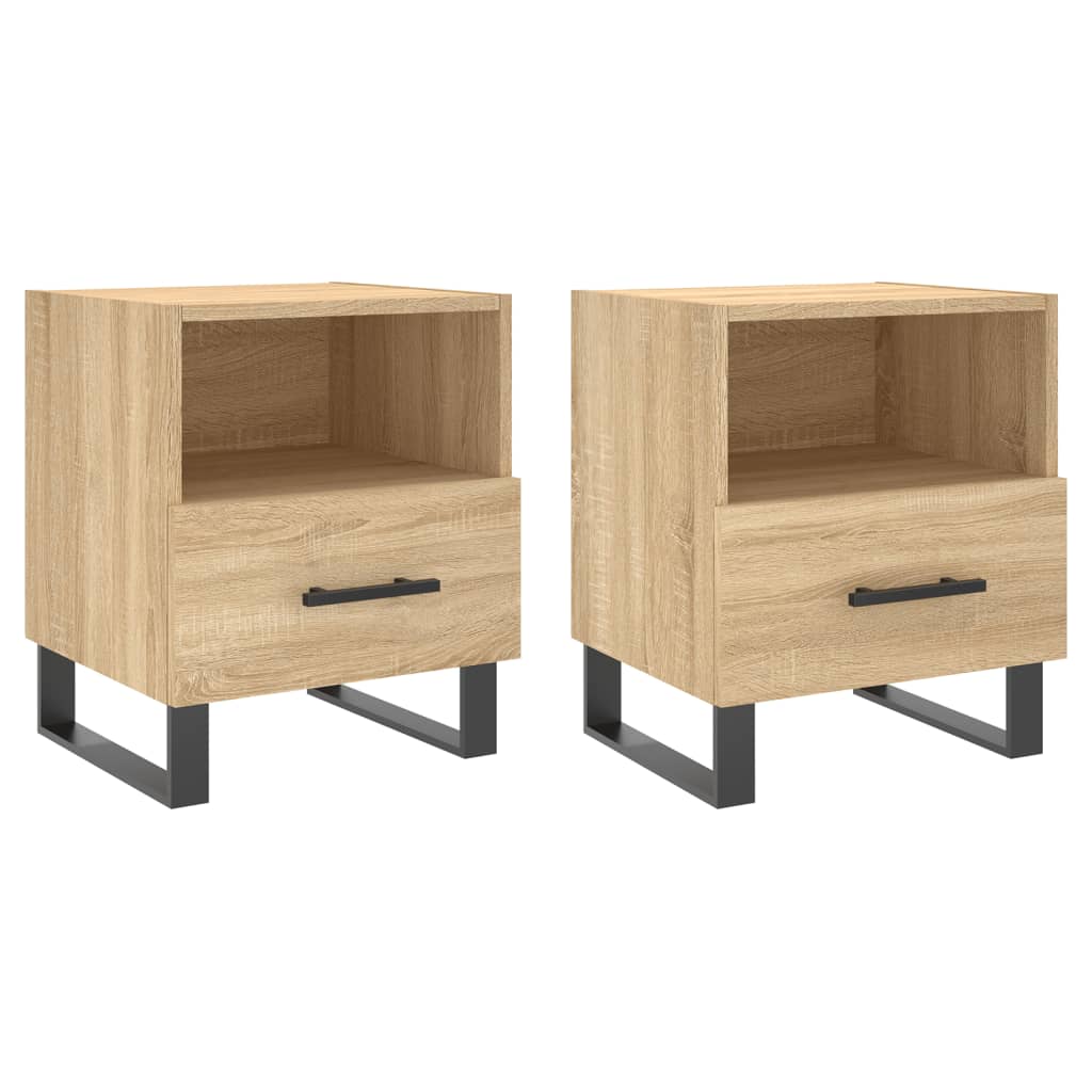 vidaXL Bedside Cabinets 2 pcs Sonoma Oak 40x35x47.5 cm Engineered Wood