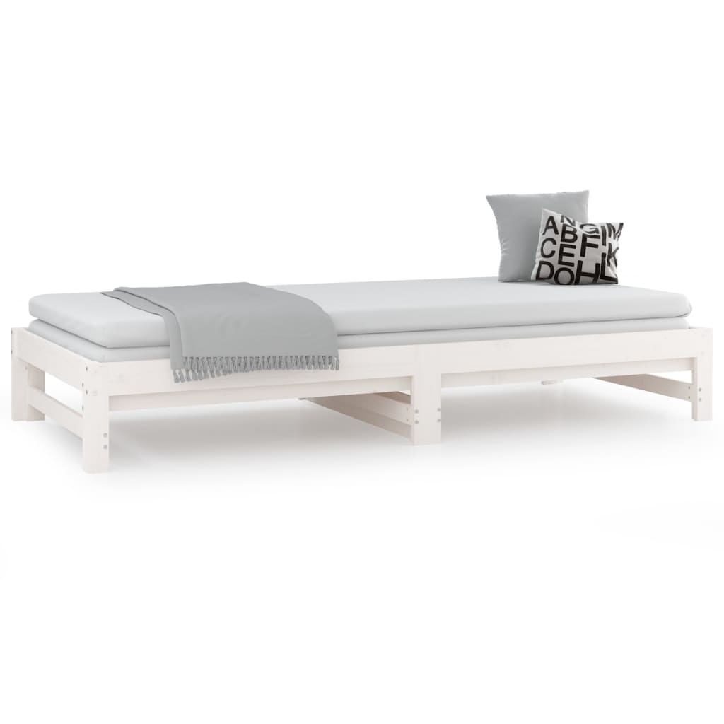 vidaXL Pull-out Day Bed without Mattress White 2x(90x190) cm