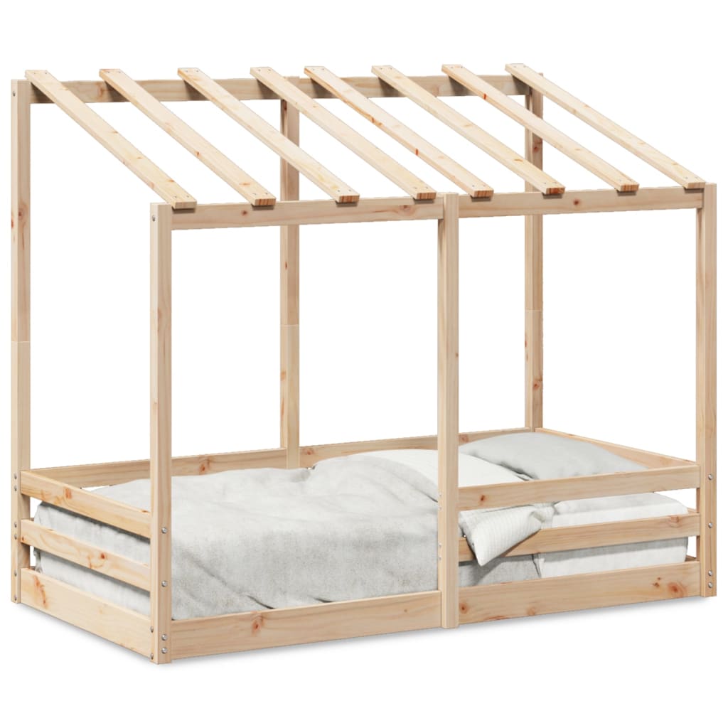 vidaXL Kids' Bed with Roof 70x140 cm Solid Wood Pine