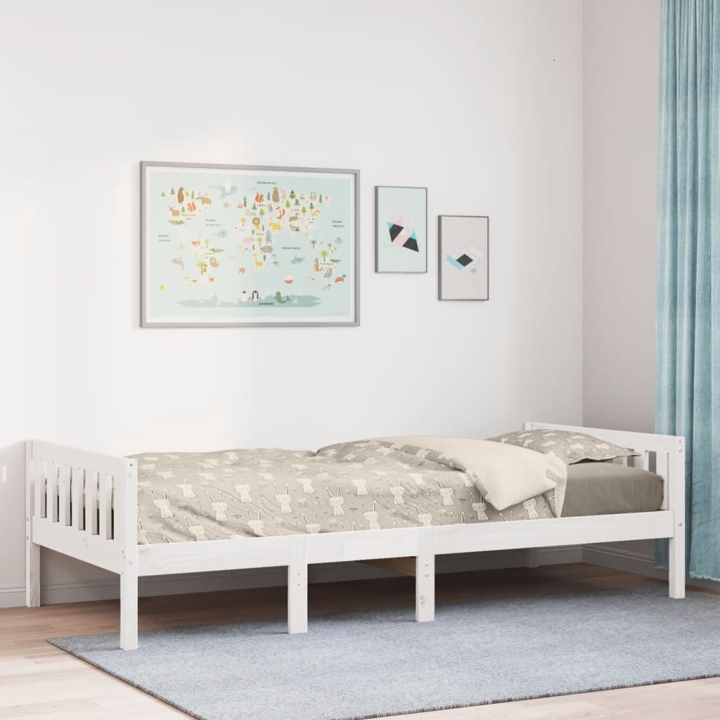 vidaXL Children's Bed without Mattress White 75x190 cm Solid Wood Pine