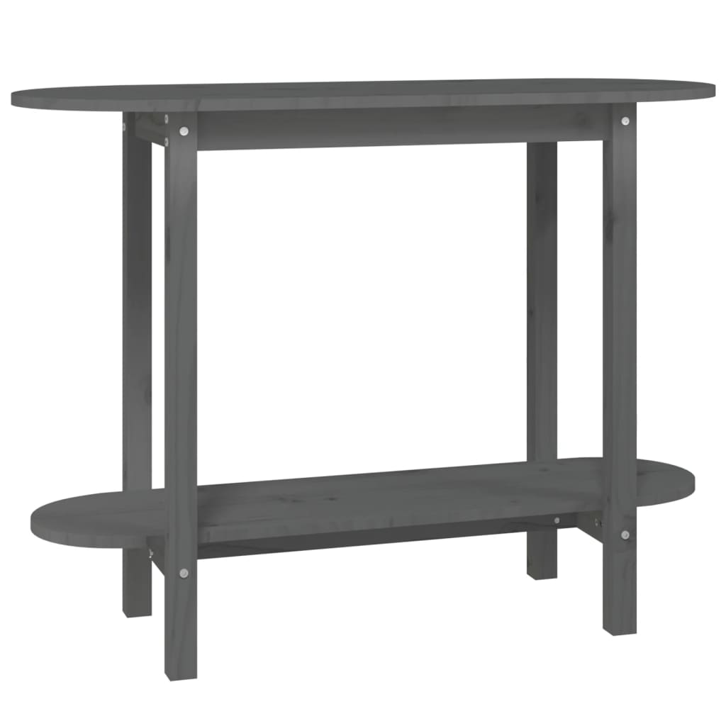 vidaXL Console Table Grey 110x40x80 cm Solid Wood Pine