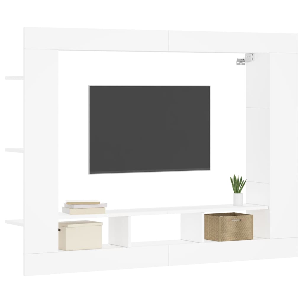 vidaXL TV Cabinet White 152x22x113 cm Engineered Wood