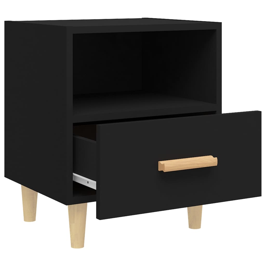 vidaXL Bedside Cabinet Black 40x35x47 cm