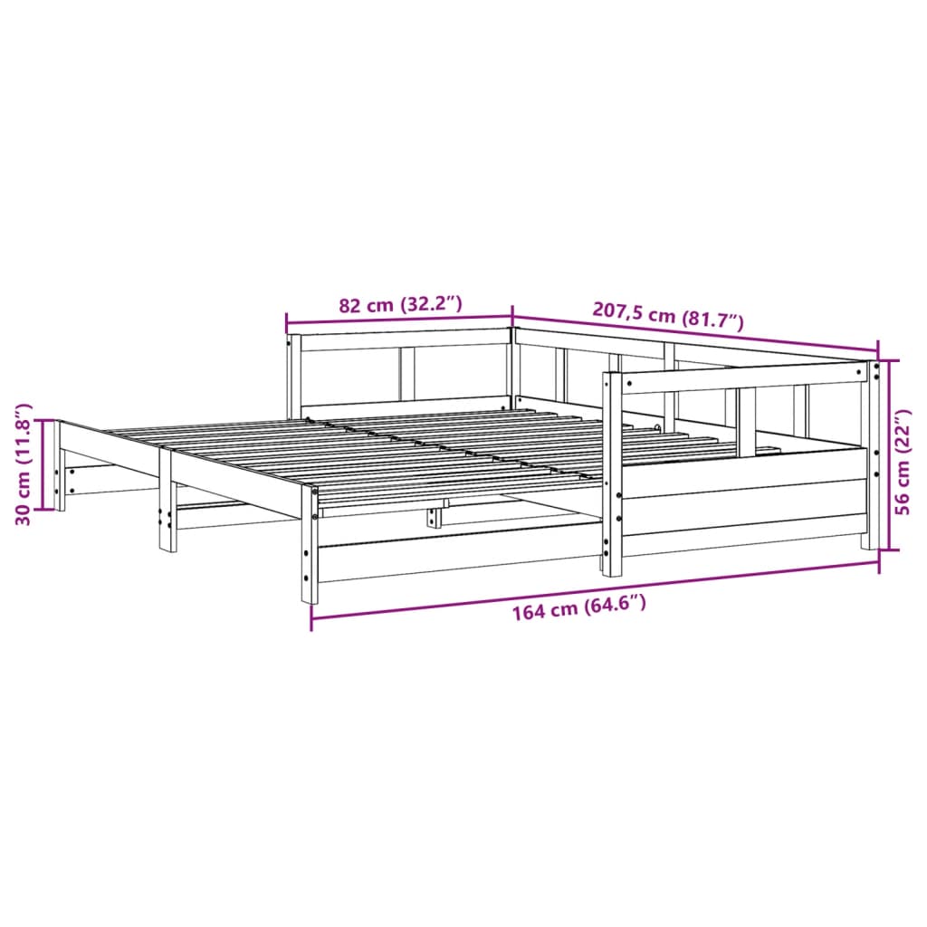 vidaXL Daybed without Mattress Wax Brown 80x200 cm Solid Wood Pine