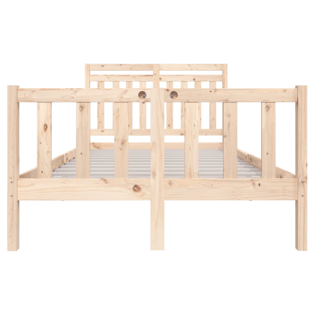 vidaXL Bed Frame without Mattress Solid Wood 120x200 cm (810077+814084)