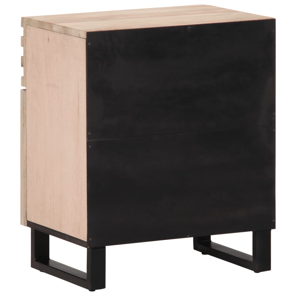 vidaXL Bedside Cabinet 50x34x60 cm Solid Wood Rough Mango