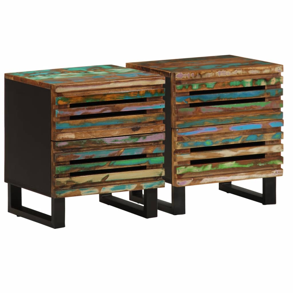 vidaXL Bedside Cabinets 2 pcs 40x33x46 cm Solid Wood Reclaimed