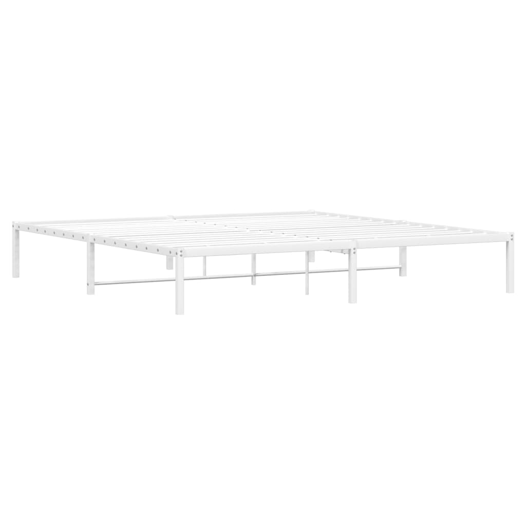 vidaXL Metal Bed Frame without Mattress White 200x200 cm