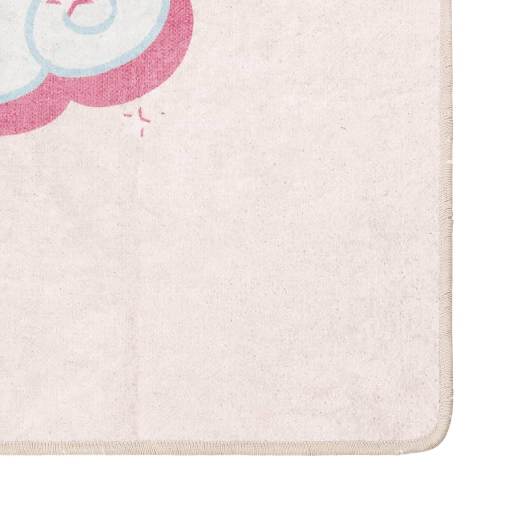 vidaXL Kids' Rug Pink 160x230 cm Unicorn Washable Anti Slip