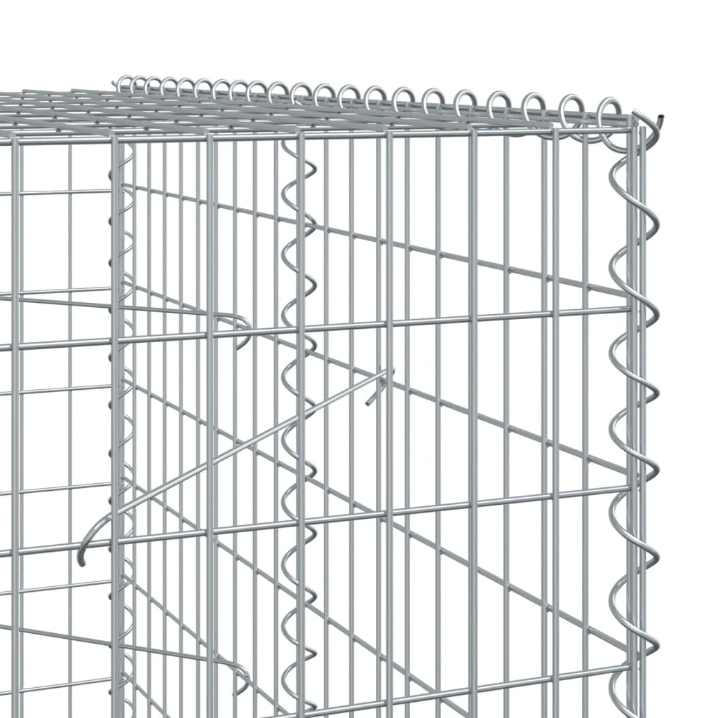 vidaXL Gabion Basket with Cover 150x100x200 cm Galvanised Iron