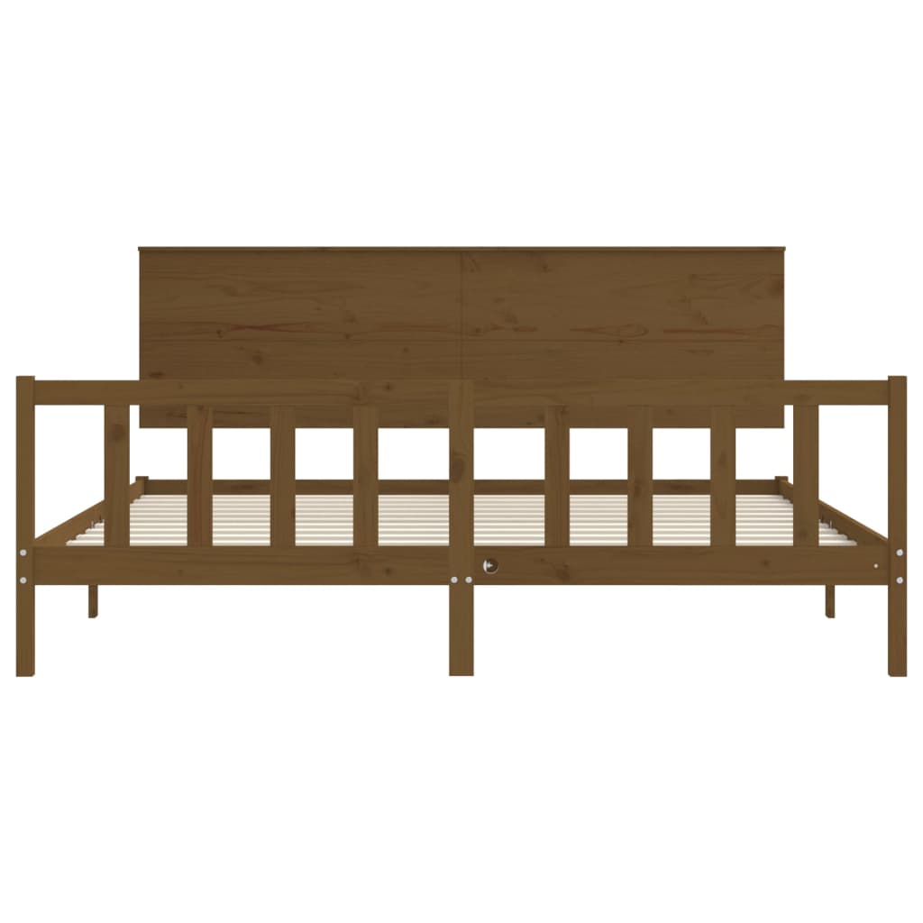 vidaXL Bed Frame without Mattress Honey Brown 200x200 cm Solid Wood Pine