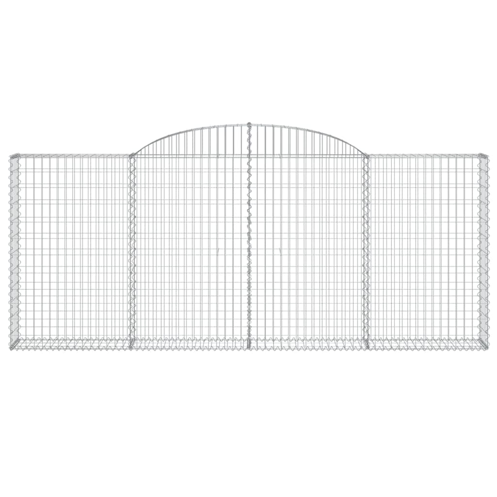 vidaXL Arched Gabion Baskets 7 pcs 300x30x120/140 cm Galvanised Iron