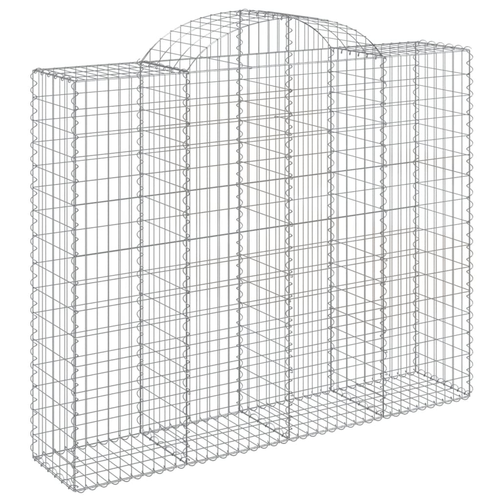 vidaXL Arched Gabion Baskets 14 pcs 200x50x160/180 cm Galvanised Iron