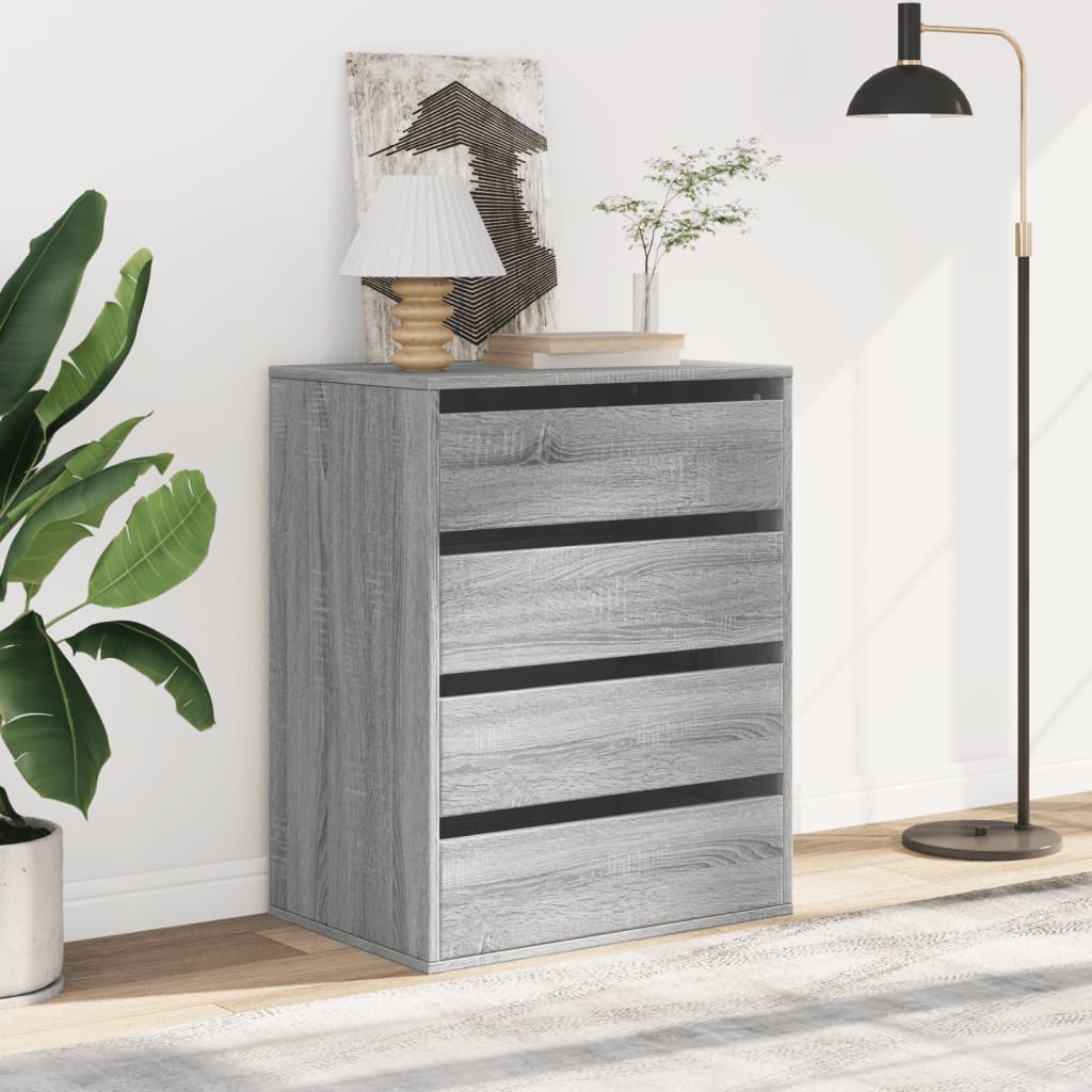 vidaXL Corner Chest of Drawers Grey Sonoma 60x41x76 cm Engineered Wood