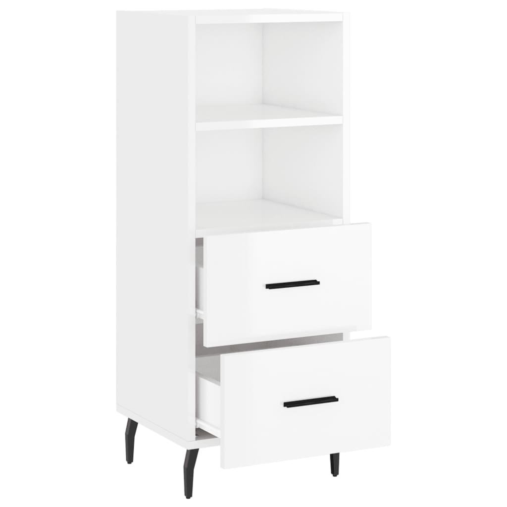 vidaXL Sideboard High Gloss White 34.5x34x90 cm Engineered Wood