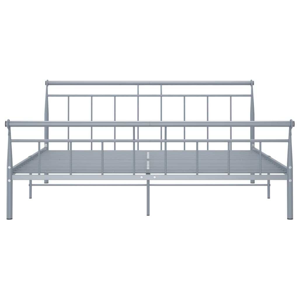 vidaXL Bed Frame without Mattress Grey Metal 200x200 cm