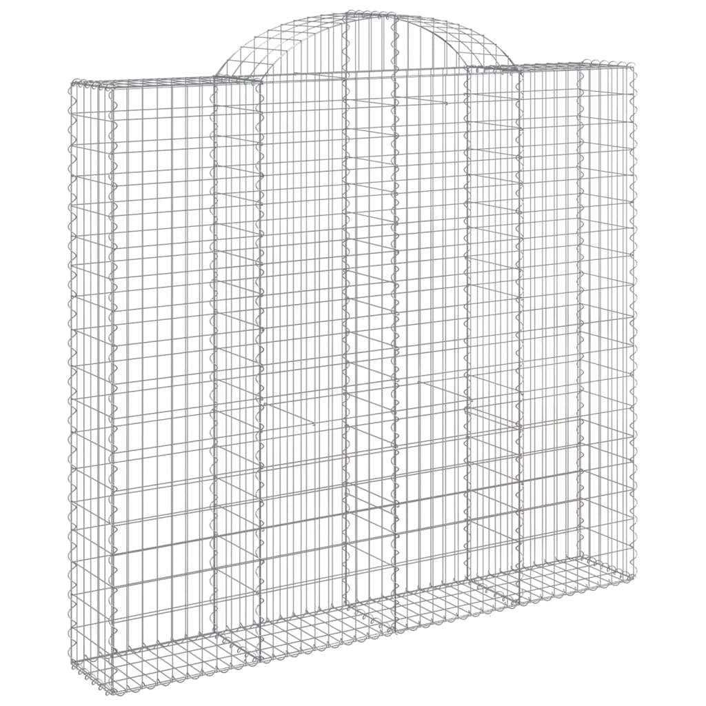 vidaXL Arched Gabion Baskets 10 pcs 200x50x180/200 cm Galvanised Iron