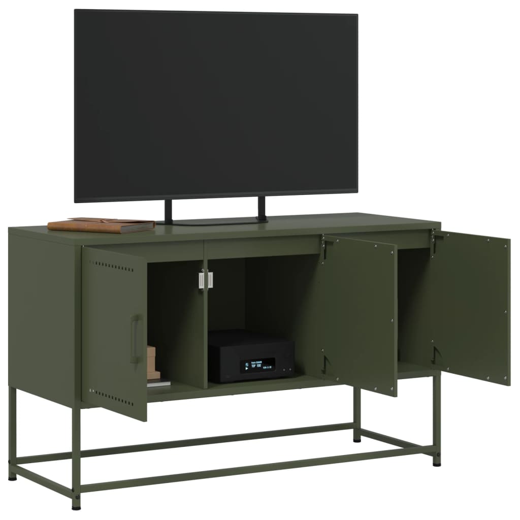 vidaXL TV Cabinet Olive Green 100.5x39x60.5 cm Steel