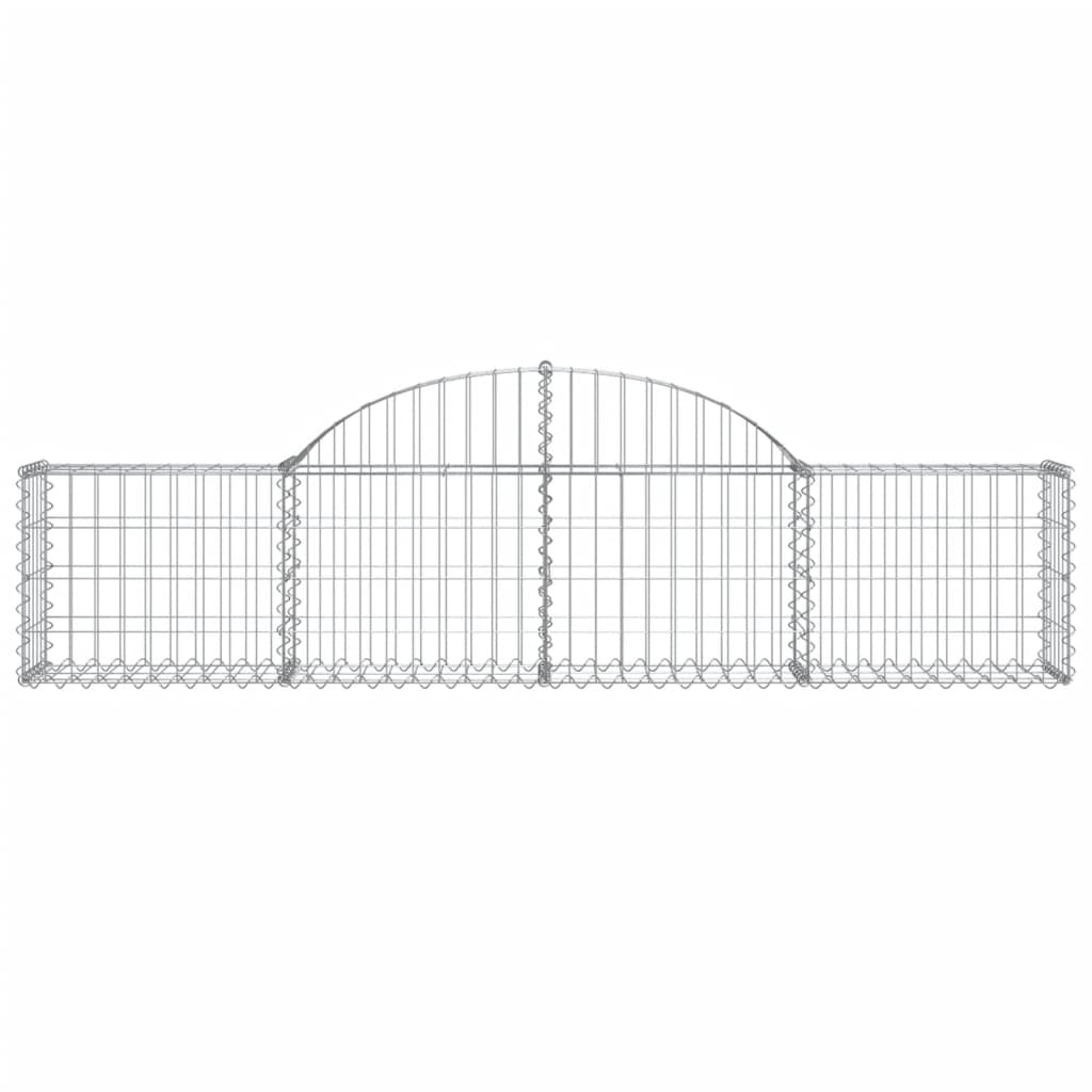 vidaXL Arched Gabion Baskets 11 pcs 200x30x40/60 cm Galvanised Iron