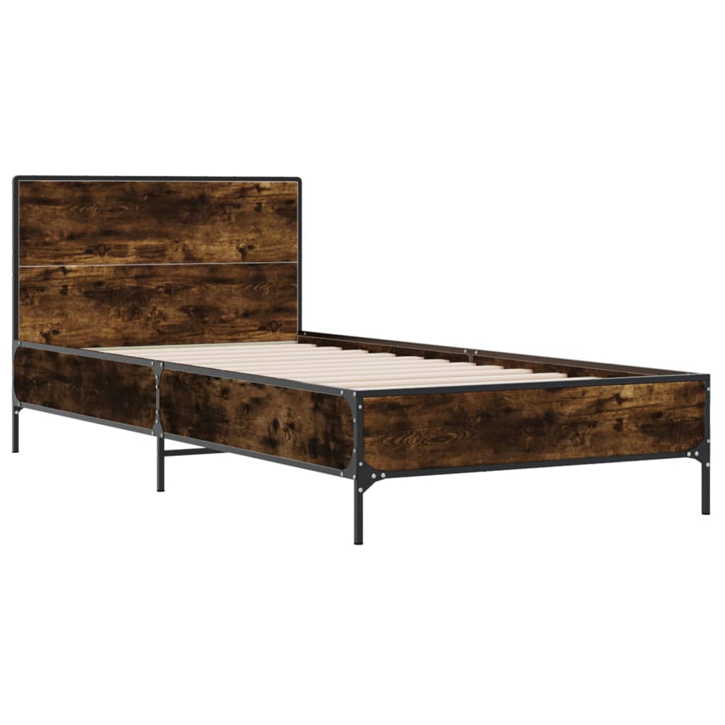 vidaXL Bed Frame without Mattress Smoked Oak 90x200 cm