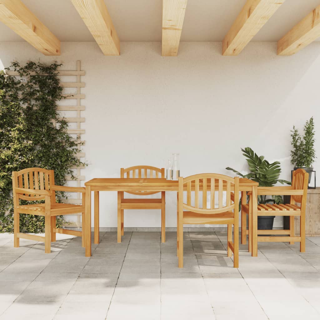 vidaXL 5 Piece Garden Dining Set Solid Wood Teak