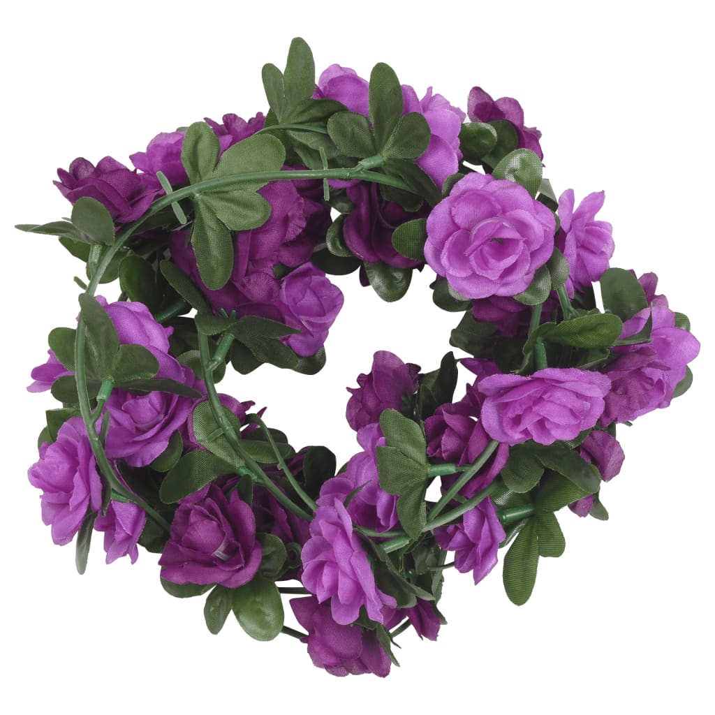 vidaXL Christmas Flower Garlands 6 pcs Light Purple 240 cm