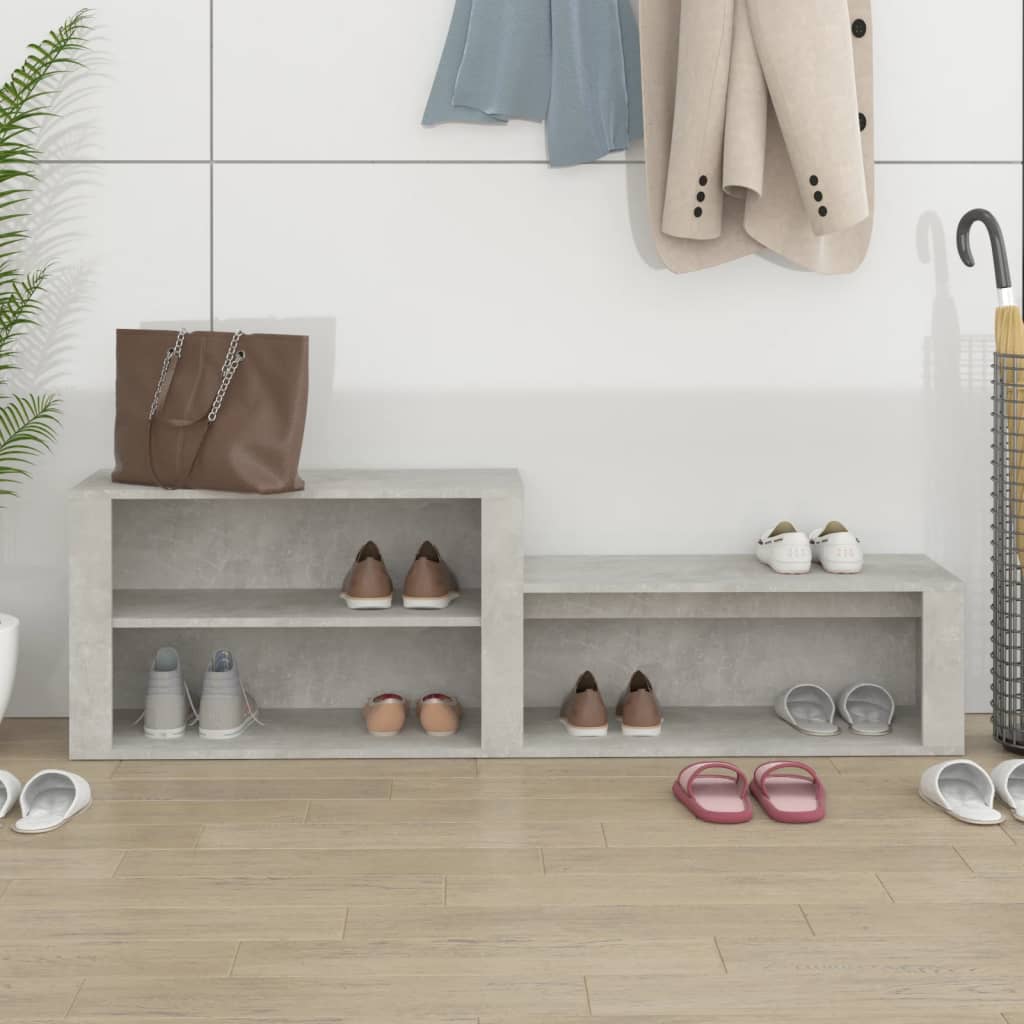 vidaXL Shoe Cabinet Concrete Grey 150x35x45 cm Engineered Wood