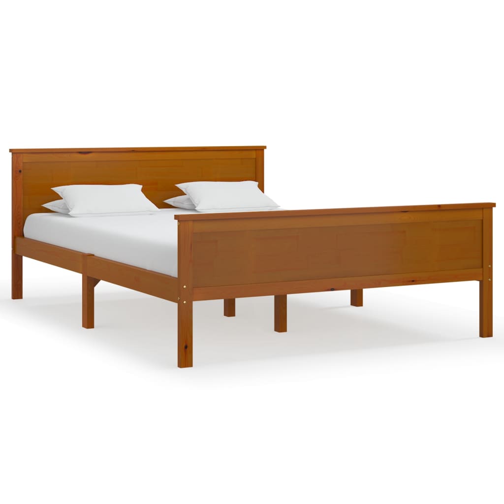 vidaXL Bed Frame without Mattress Honey Brown Solid Wood Pine 140x200 cm