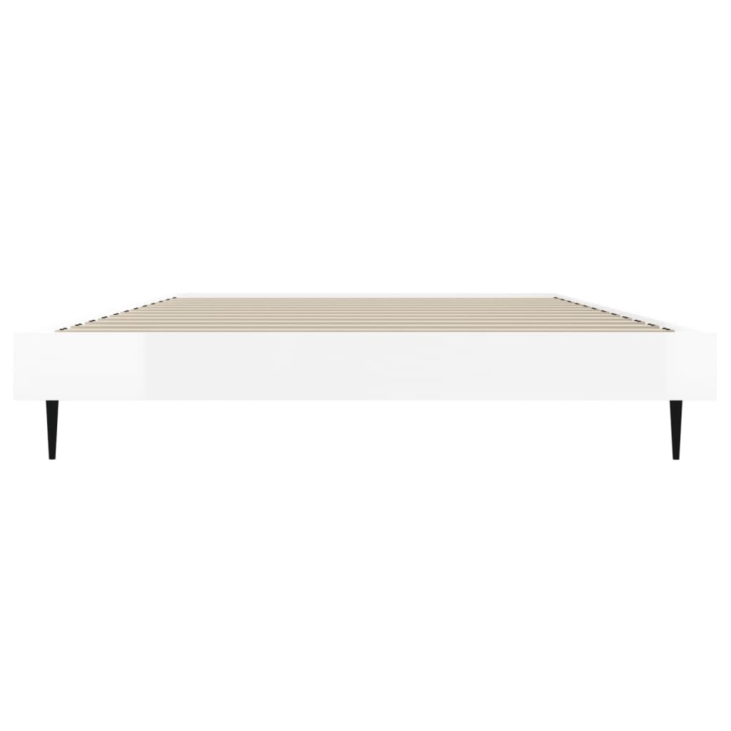 vidaXL Bed Frame without Mattress High Gloss White 100x200 cm