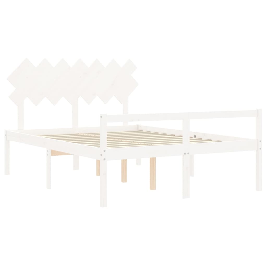 vidaXL Senior Bed without Mattress White 140x200 cm Solid Wood