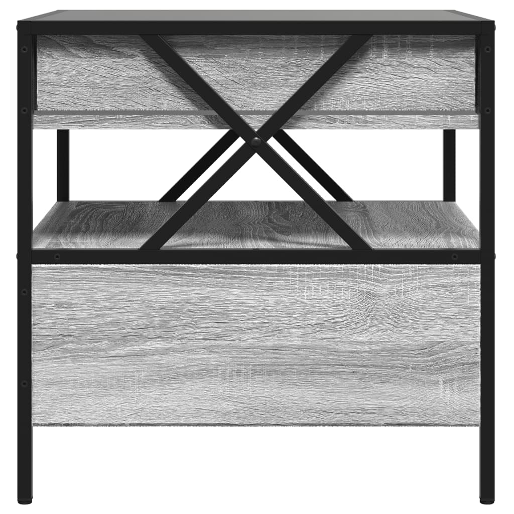 vidaXL Coffee Table with Infinity LED Grey Sonoma 50x50x51 cm