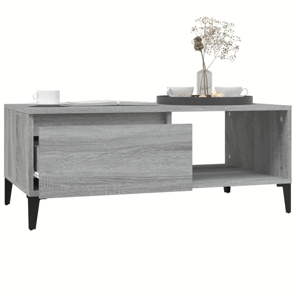 vidaXL Coffee Table Grey Sonoma 90x50x36.5 cm Engineered Wood