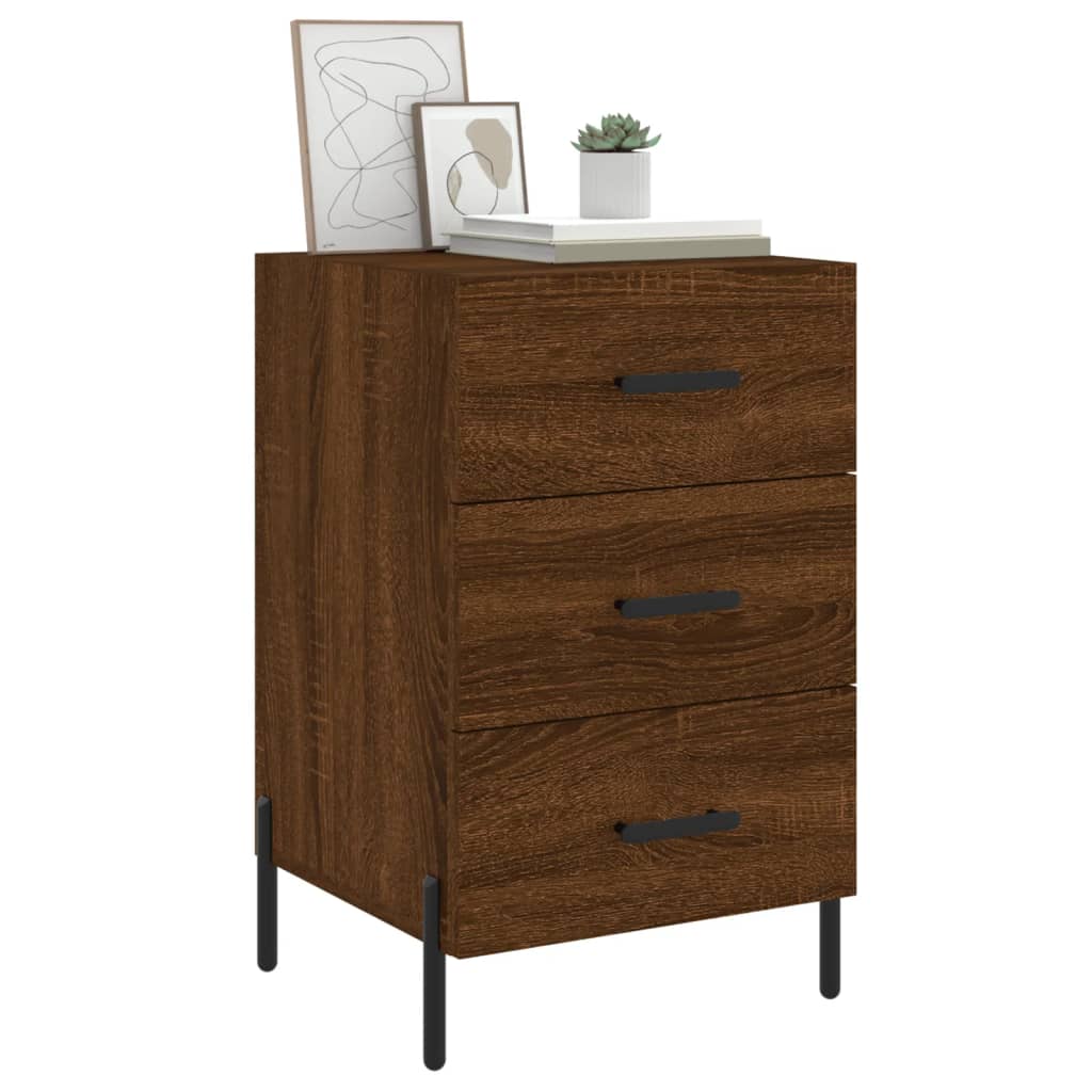 vidaXL Bedside Cabinet Brown Oak 40x40x66 cm Engineered Wood