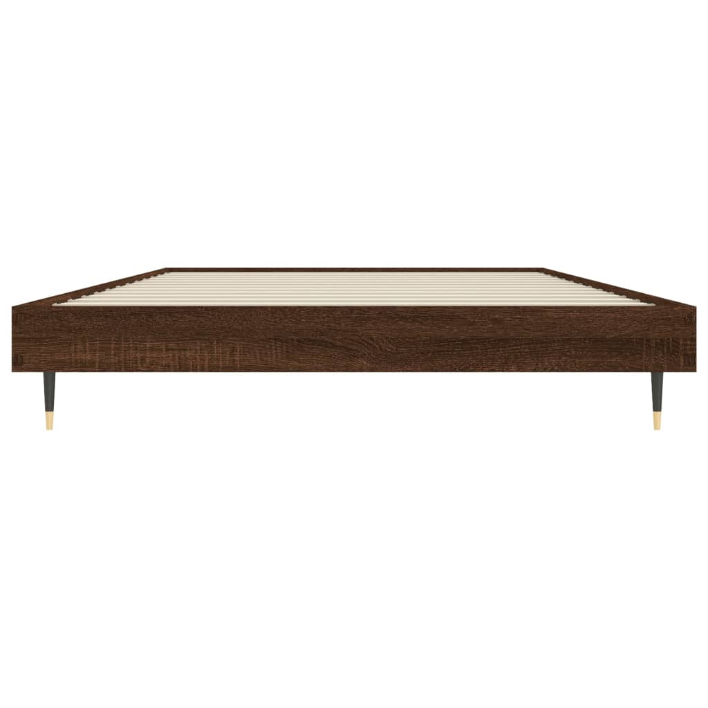 vidaXL Bed Frame without Mattress Brown Oak 90x200 cm Engineered Wood