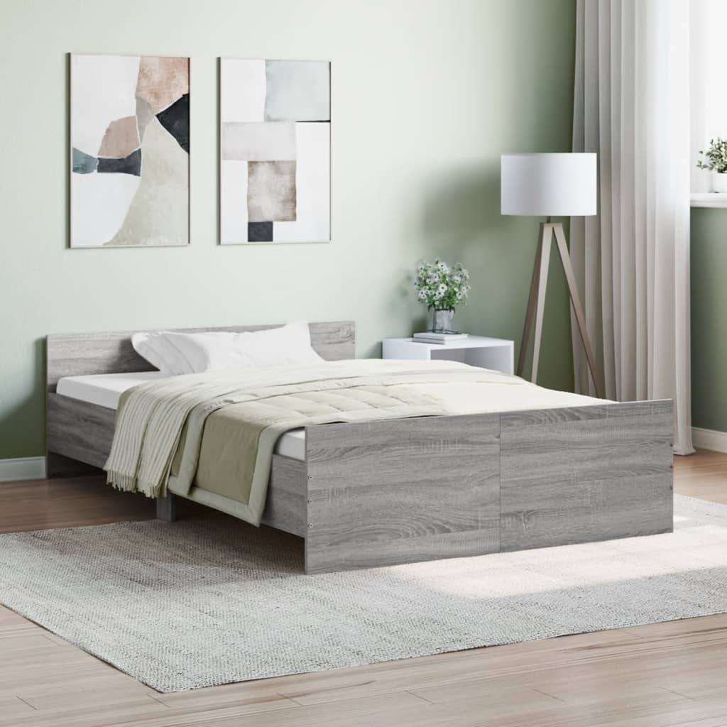 vidaXL Bed Frame without Mattress Grey Sonoma 120x200 cm