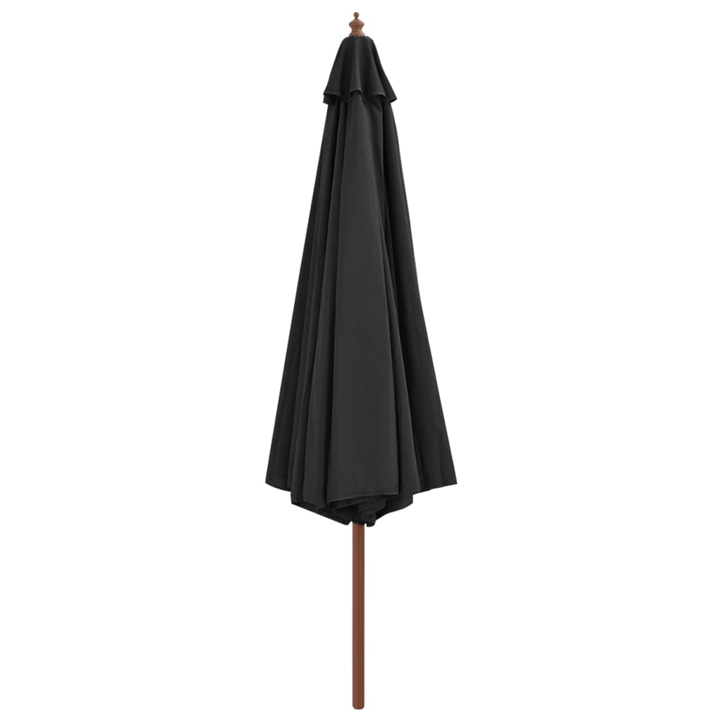 vidaXL Garden Parasol with Wooden Pole 350 cm Anthracite