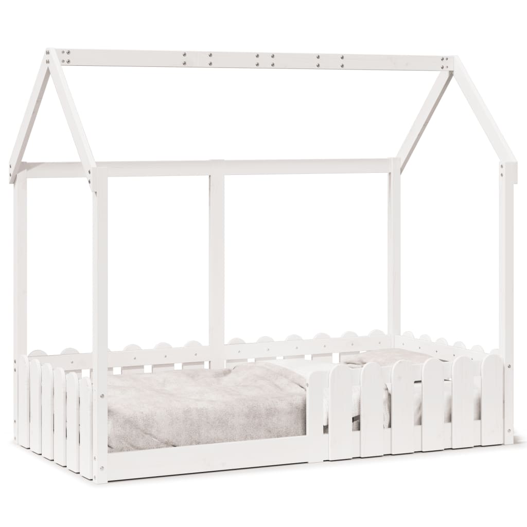 vidaXL Kids' House Bed Frame without Mattress White 80x160 cm