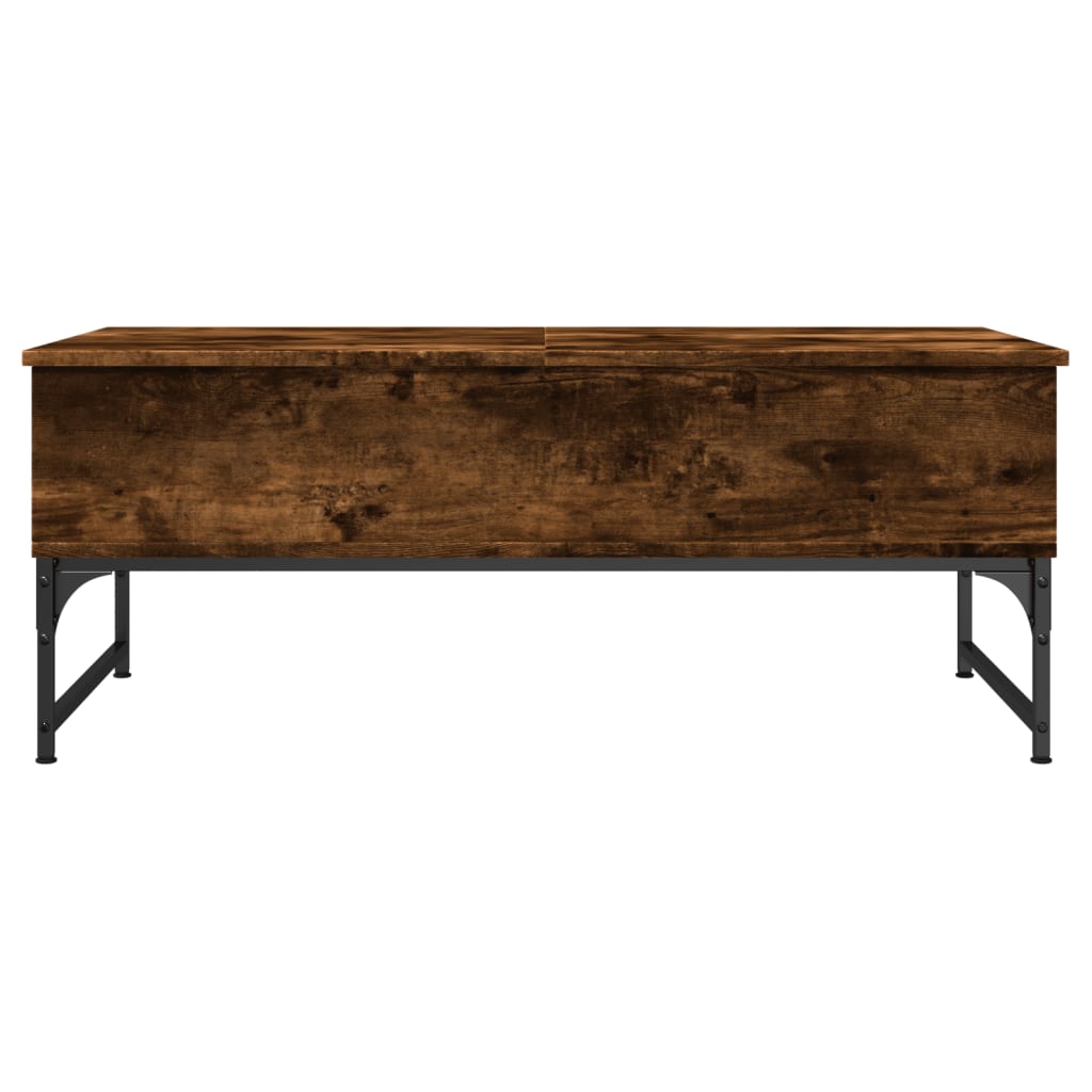 vidaXL Coffee Table Smoked Oak 100x50x40 cm Engineered Wood and Metal