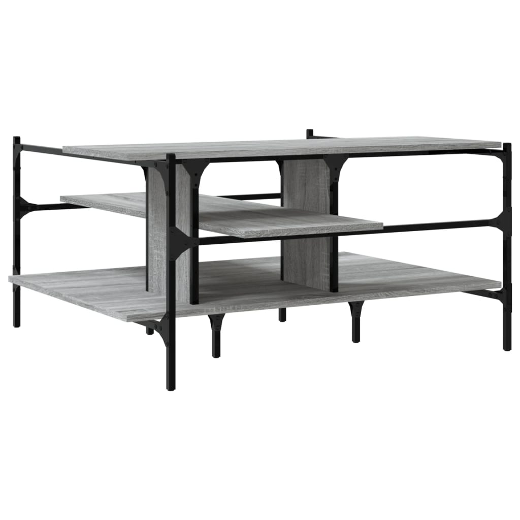 vidaXL Coffee Table Grey Sonoma 100x100x48.5 cm Engineered Wood