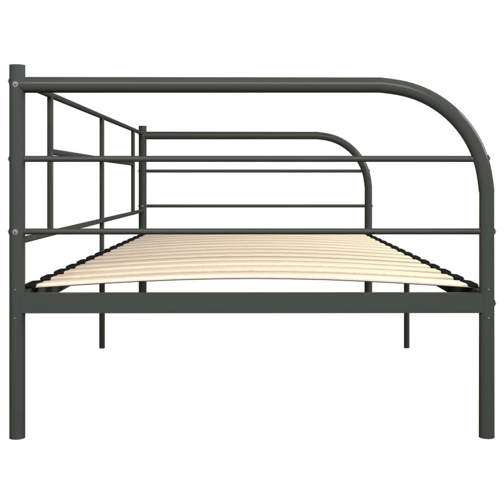 vidaXL DayBed Frame without Mattress Grey Metal 90x200 cm