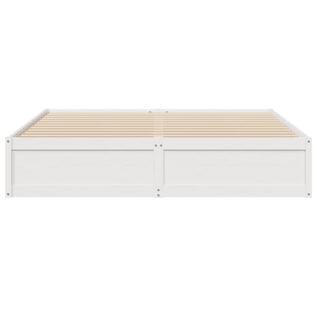 vidaXL Bed Frame without Mattress White 180x200 cm Super King Solid Wood Pine