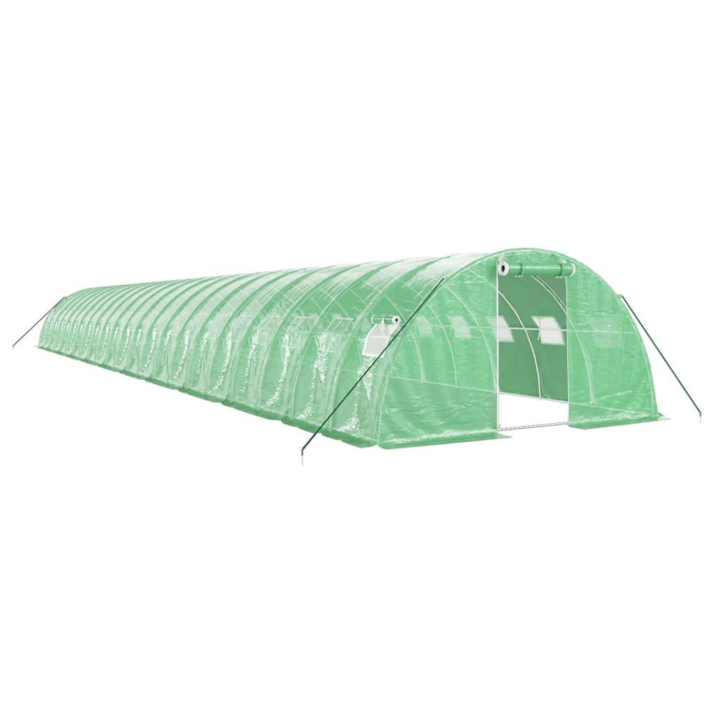 vidaXL Greenhouse with Steel Frame Green 88 m² 22x4x2 m