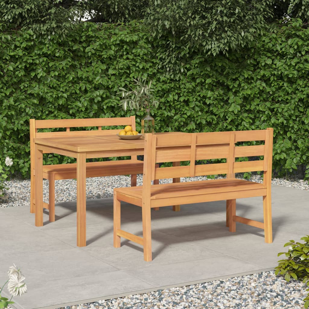 vidaXL 3 Piece Garden Dining Set Solid Wood Teak