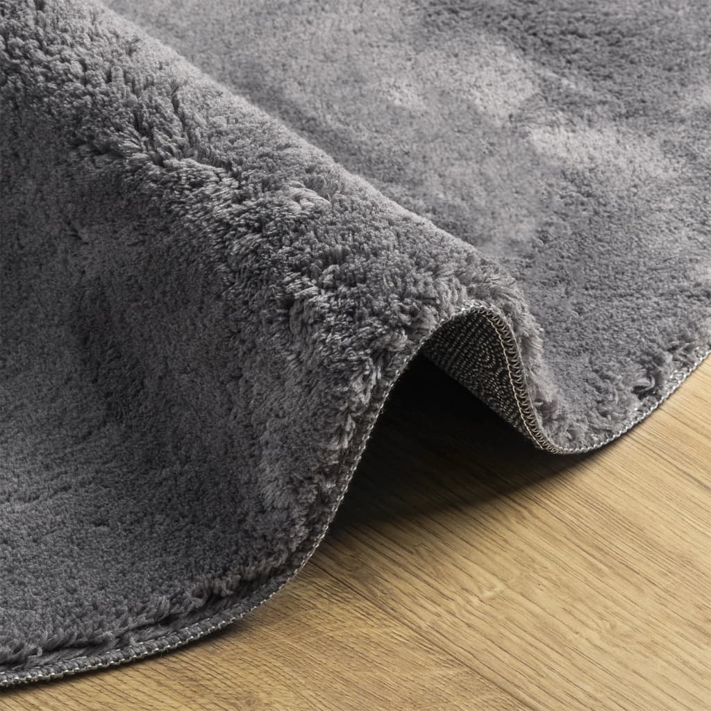 vidaXL Rug HUARTE Short Pile Soft and Washable Anthracite Ø 160 cm