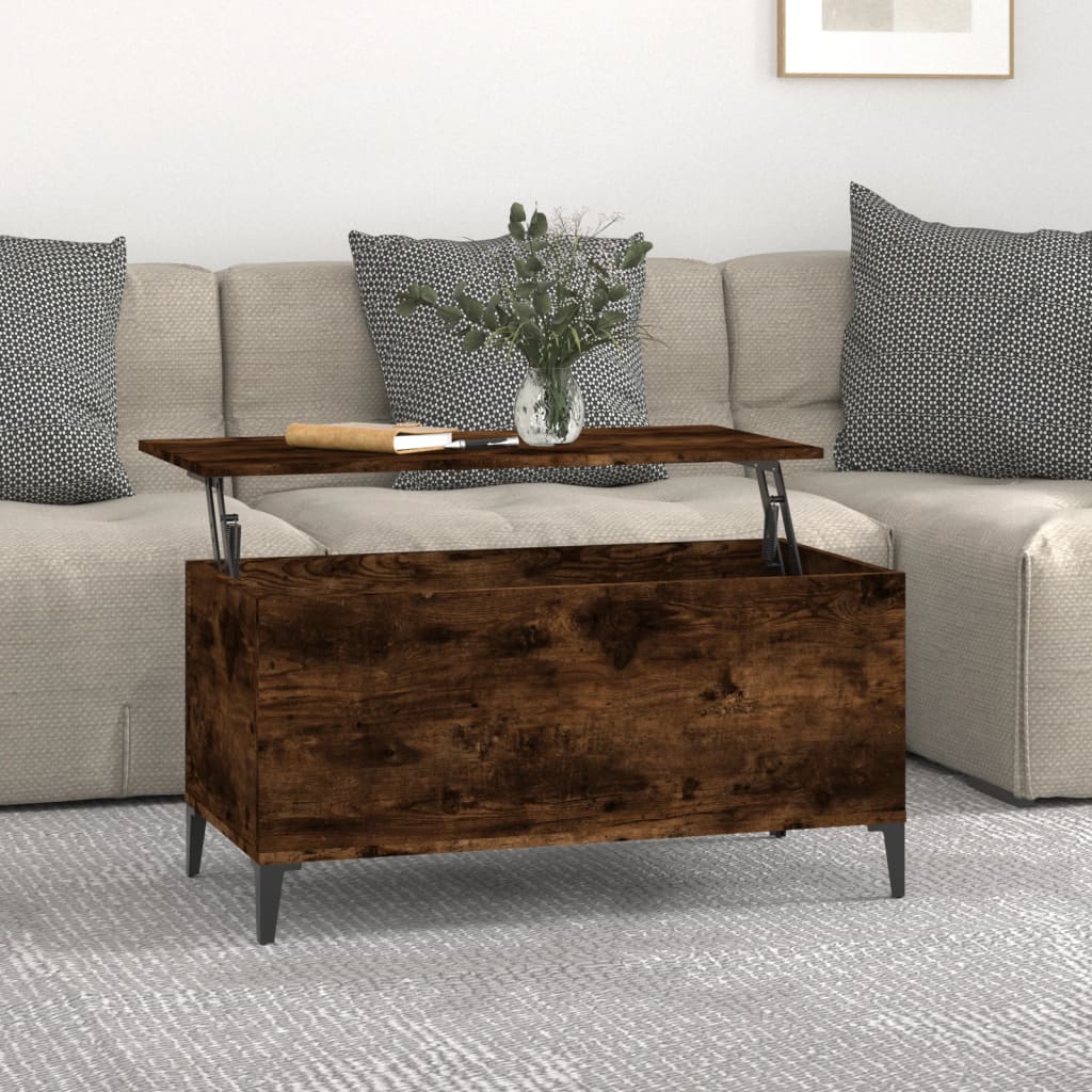 vidaXL Coffee Table Smoked Oak 90x44.5x45 cm Engineered Wood